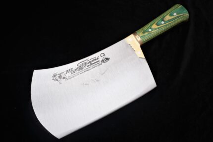 Professional Handmade Heavy Duty Meat Cleaver | High Carbon Steel Bone Crusher | 1.25kg Butcher Cleaver with Color Wood  & Brass Handle