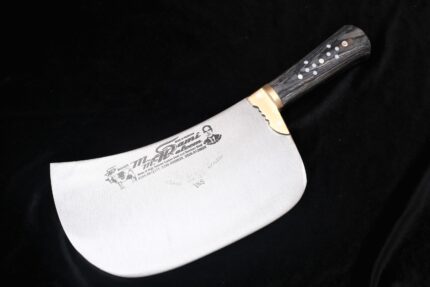 Mango-Shape Heavy Duty Cleaver | 1kg High Carbon Steel Butcher Cleaver  | Color Wood & Brass Handle | Professional Meat & Bone Chopper 9.5" Handmade