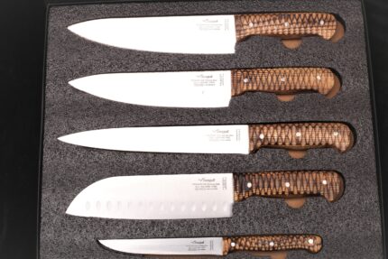 Seagull 5-Piece Professional Chef Knife Set Hand-Finished Ash Wood | X40Cr14 Stainless Steel | Deluxe Signature Gift Box